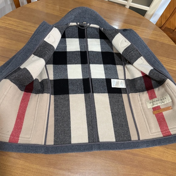 Burberry Charcoal Toggle Pea Coat - Picture 2 of 6